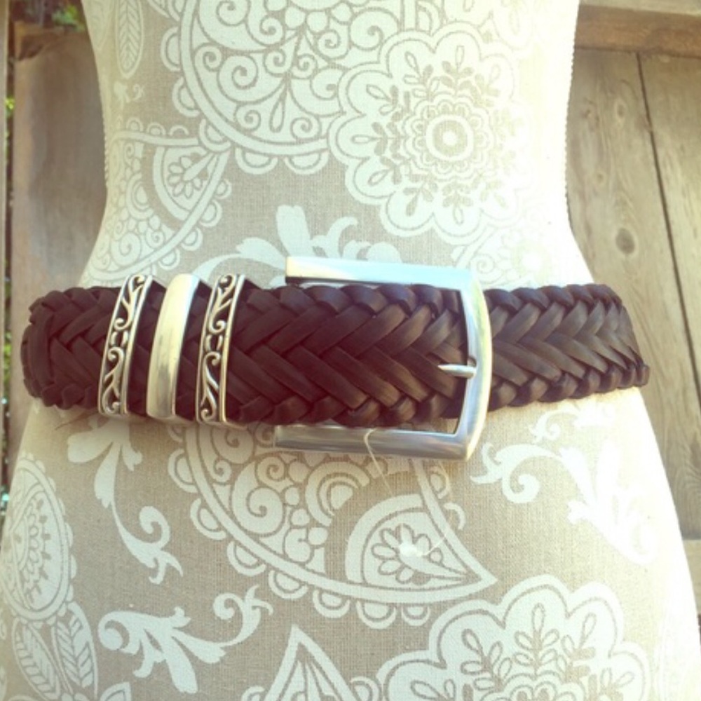 WOOLRICH Thick Brown Braided Belt